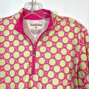SanSoleil Golf Print Top Shirt Pink XS